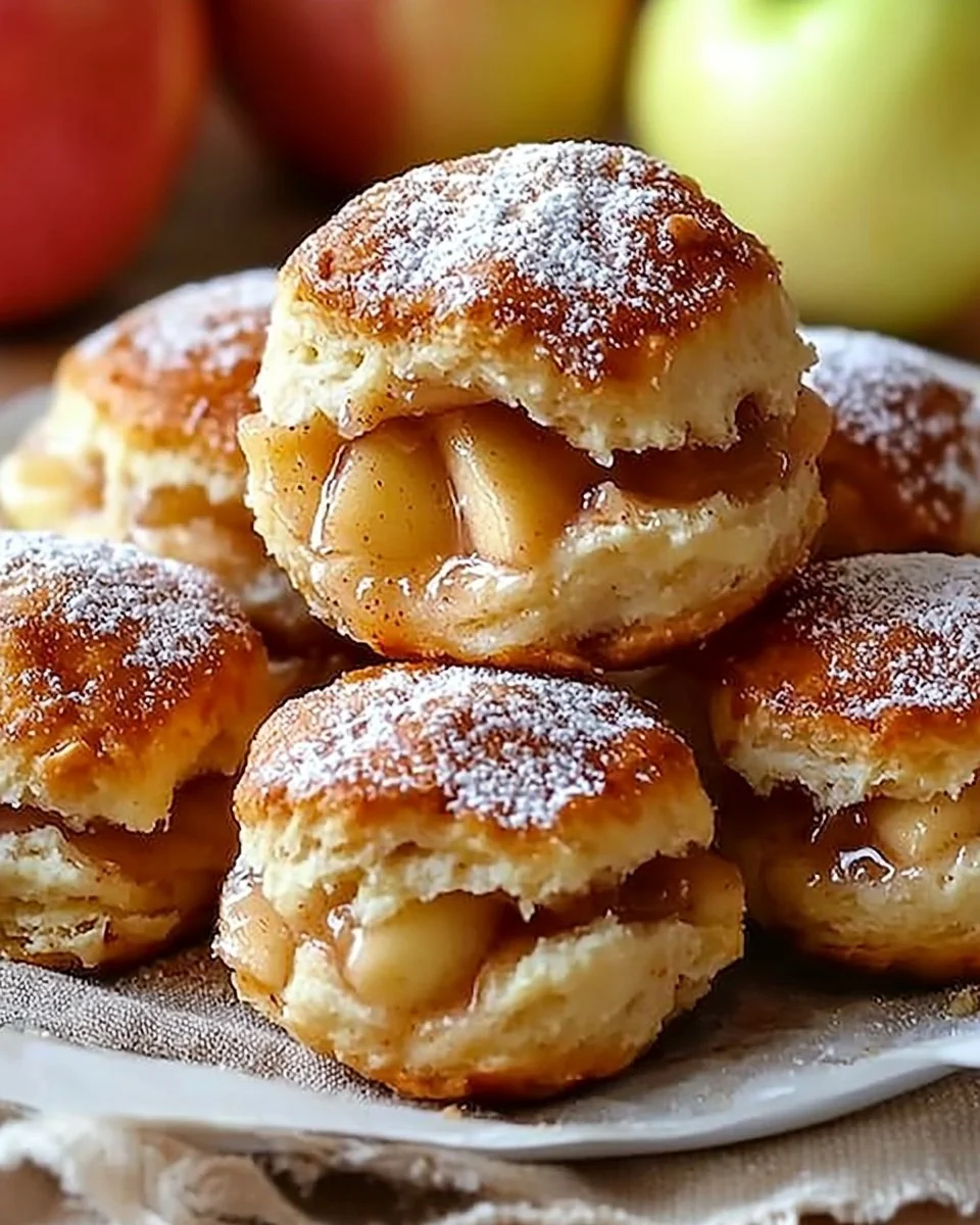 Tasty apple pie bombs with flaky pastry and spiced apple filling