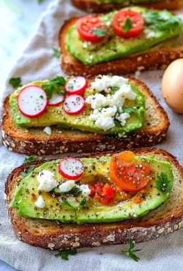 Delicious avocado toast topped with fresh ingredients on a wooden table.