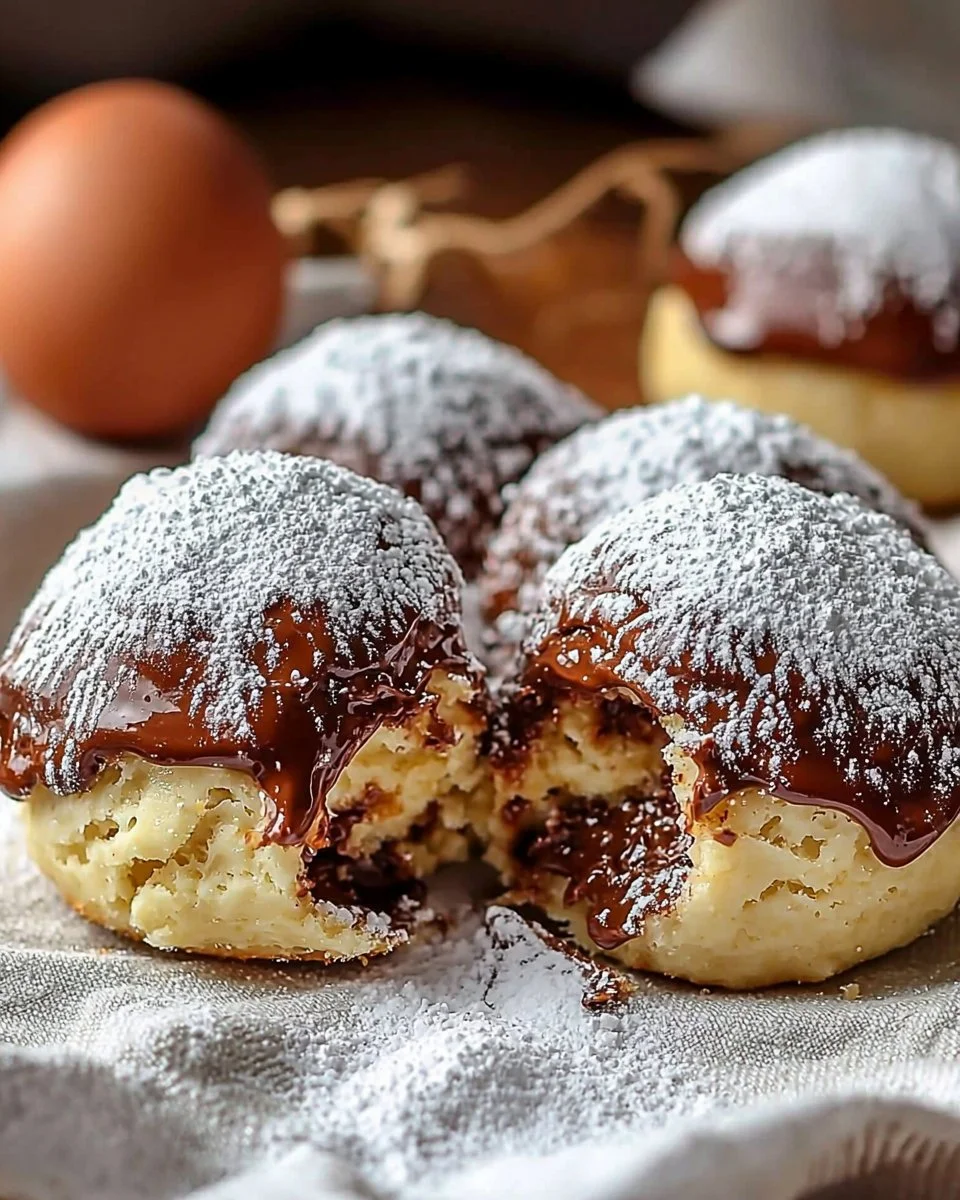 Delicious baked Nutella bombs ready to enjoy