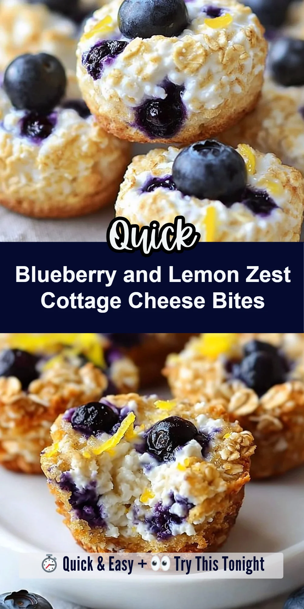 Blueberry and Lemon Zest Cottage Cheese Bites