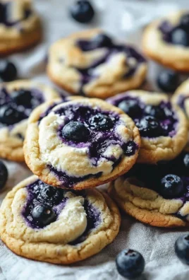 Delicious blueberry cheesecake cookies topped with fresh blueberries.