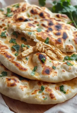 Delicious butter chicken flatbread topped with spices and herbs