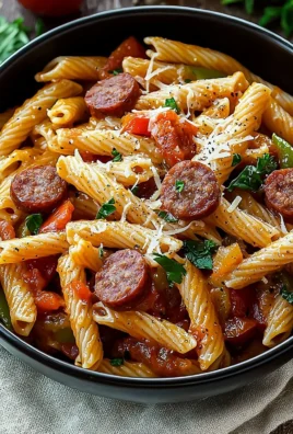 Delicious Cajun Sausage Pasta with rich sauce and vibrant colors