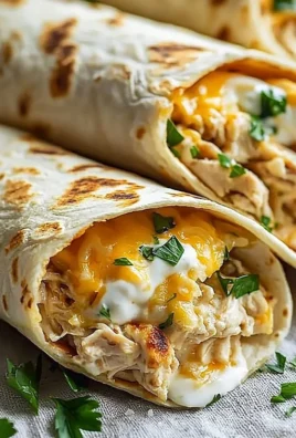 Cheesy garlic chicken wraps filled with tender chicken and melted cheese