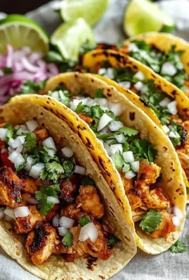 Delicious Chicken Street Tacos topped with fresh ingredients