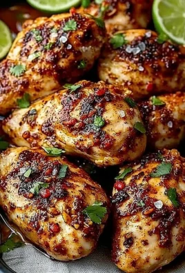 Grilled Chili Lime Chicken served on a plate garnished with lime and cilantro.