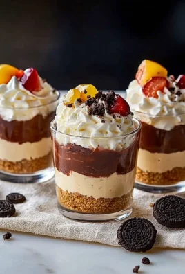 Assorted dessert cups filled with delicious treats on a table