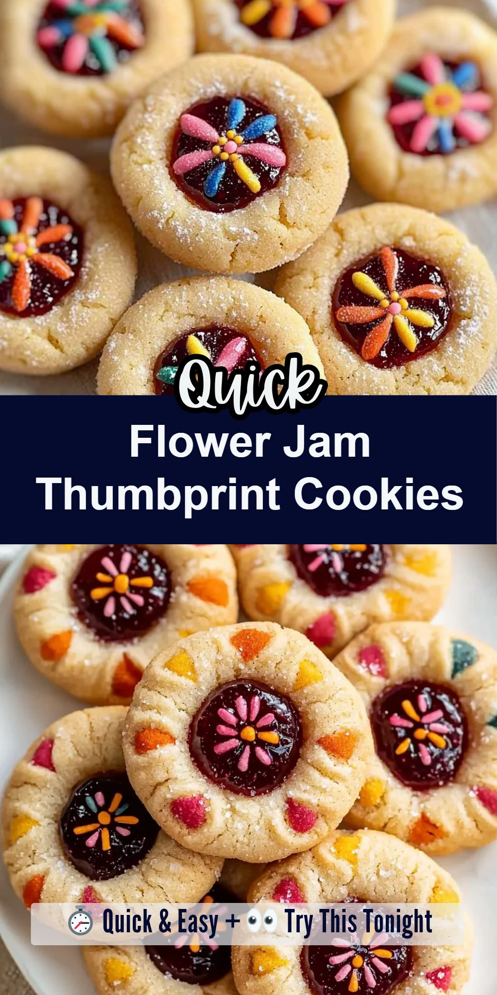 Flower Jam Thumbprint Cookies
