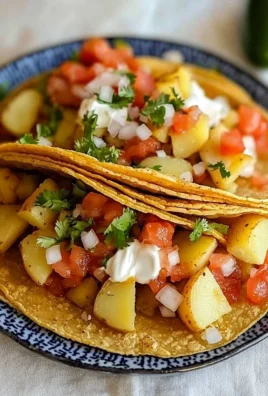 Golden Potato Tacos served in a white plate