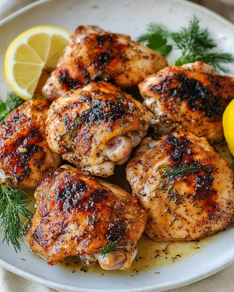 Delicious Greek yogurt marinated chicken ready to serve