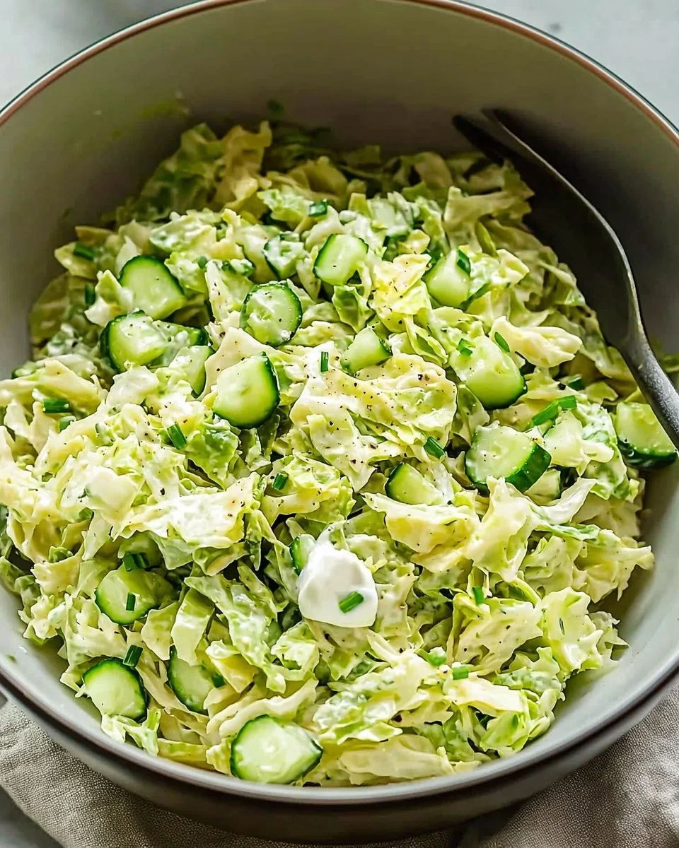 Fresh Green Goddess Cabbage Salad with vibrant vegetables and dressing