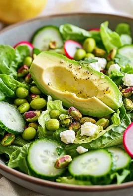 A colorful Green Goddess Salad with fresh greens and creamy dressing.