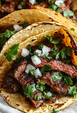 Delicious grilled beef Mexican street tacos served with fresh toppings