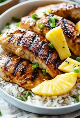 Delicious Hawaiian chicken served with pineapple and coconut rice