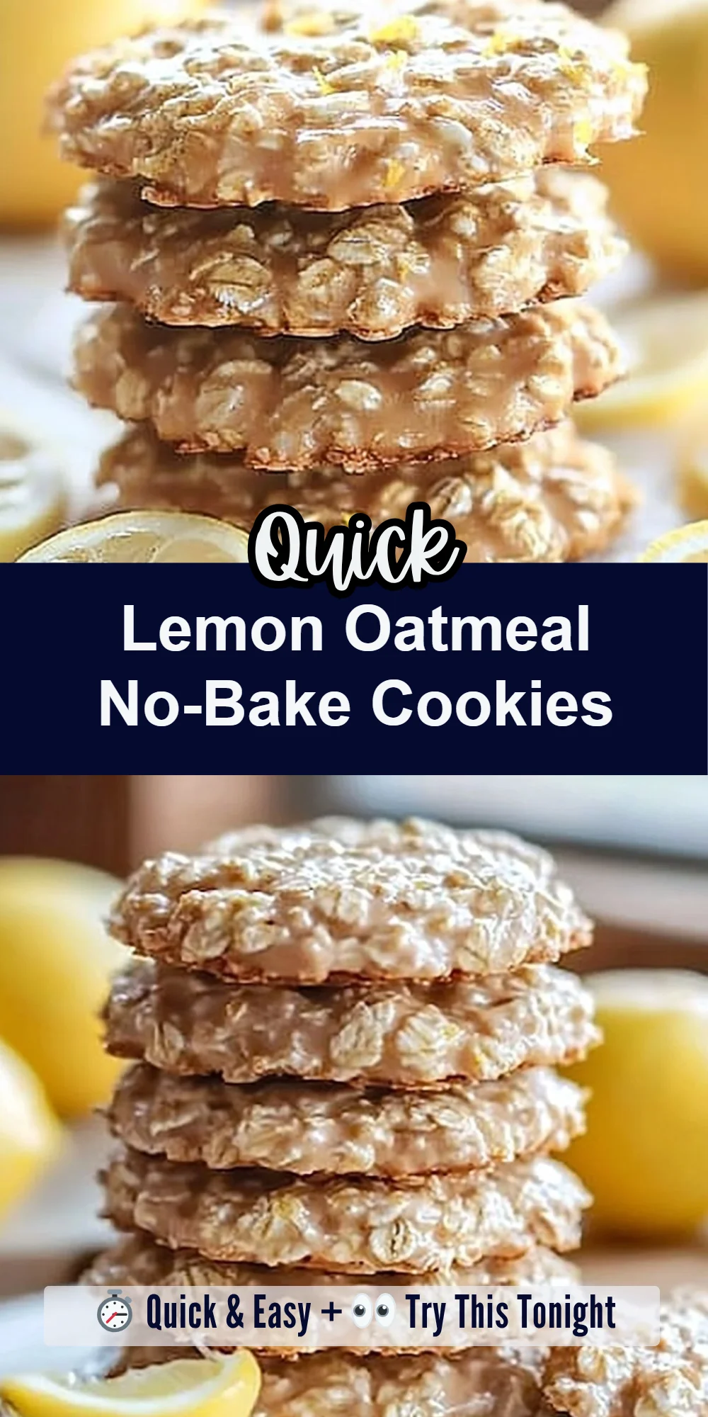 Lemon Oatmeal No-Bake Cookies