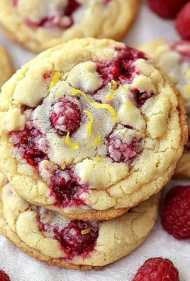 Freshly baked Lemon Raspberry Cookies with vibrant colors and flavors.