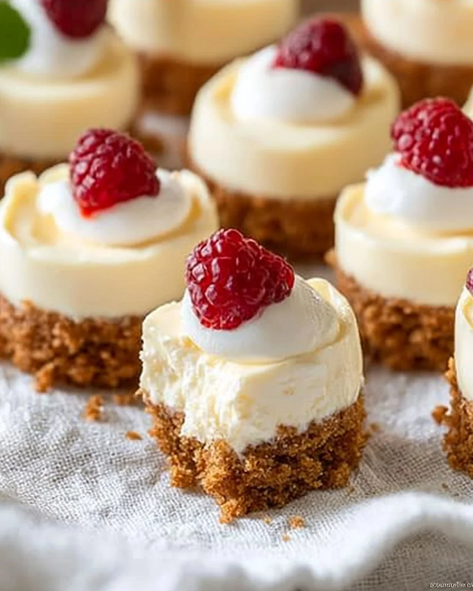 Delicious mini cheesecakes served on a platter with toppings