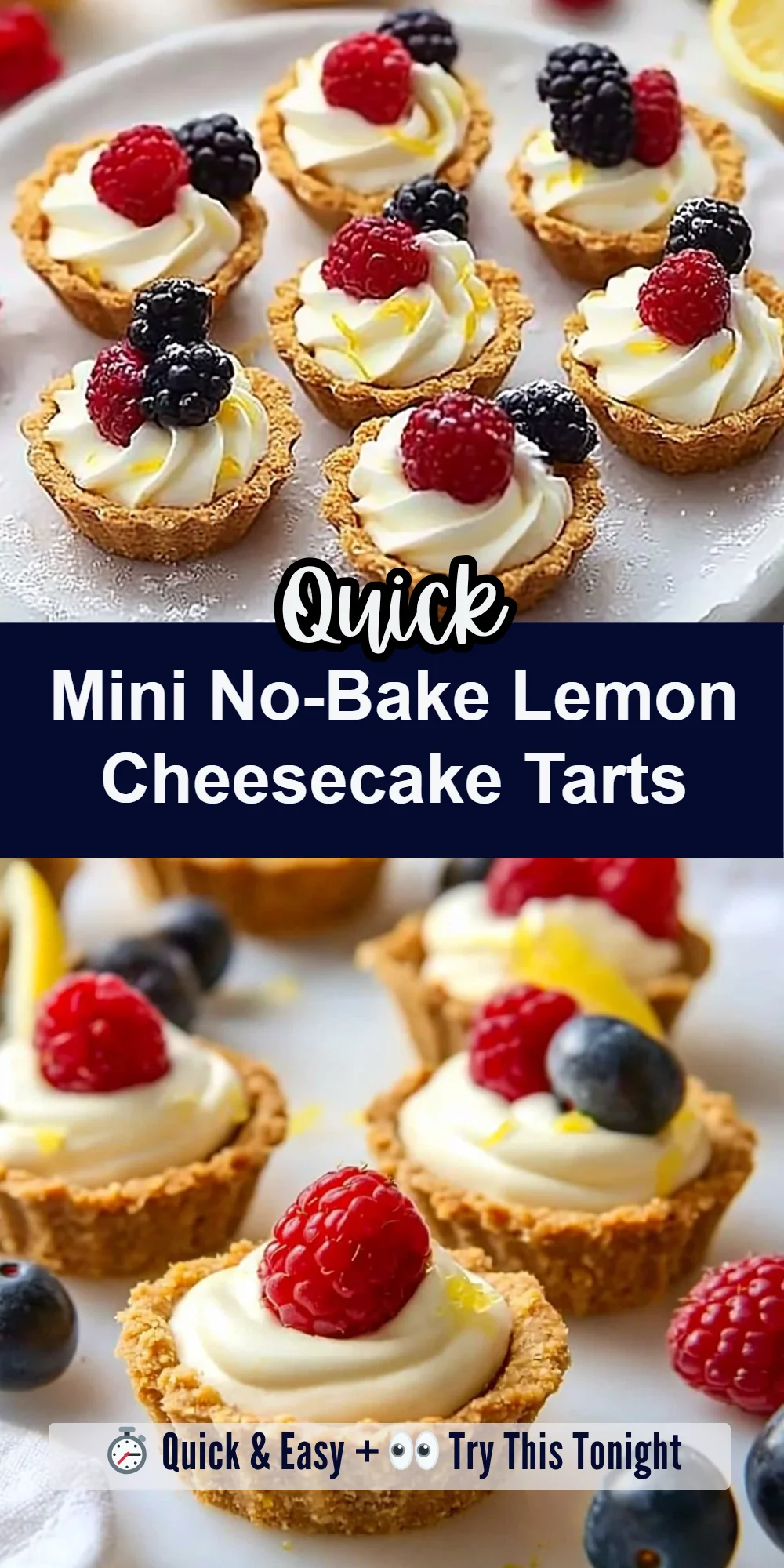 Mini No-Bake Lemon Cheesecake Tarts