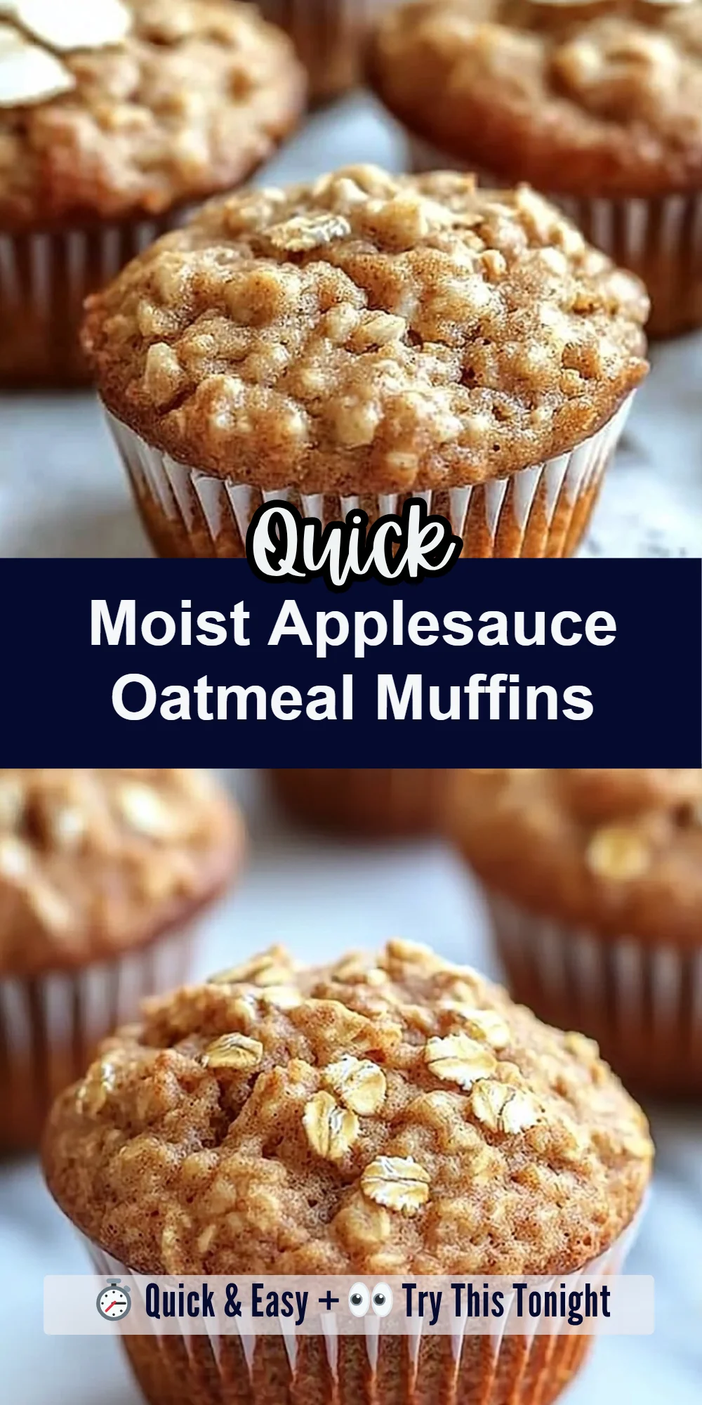 Moist Applesauce Oatmeal Muffins