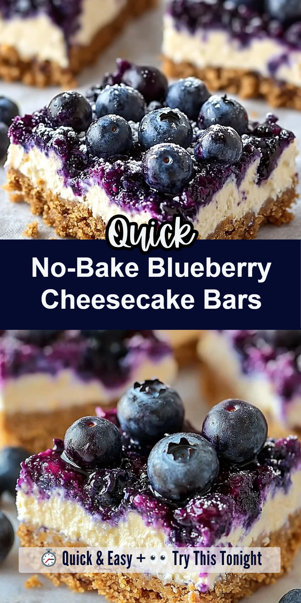No-Bake Blueberry Cheesecake Bars