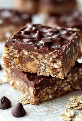 No bake chocolate oatmeal bars made with oats and chocolate for a healthy treat