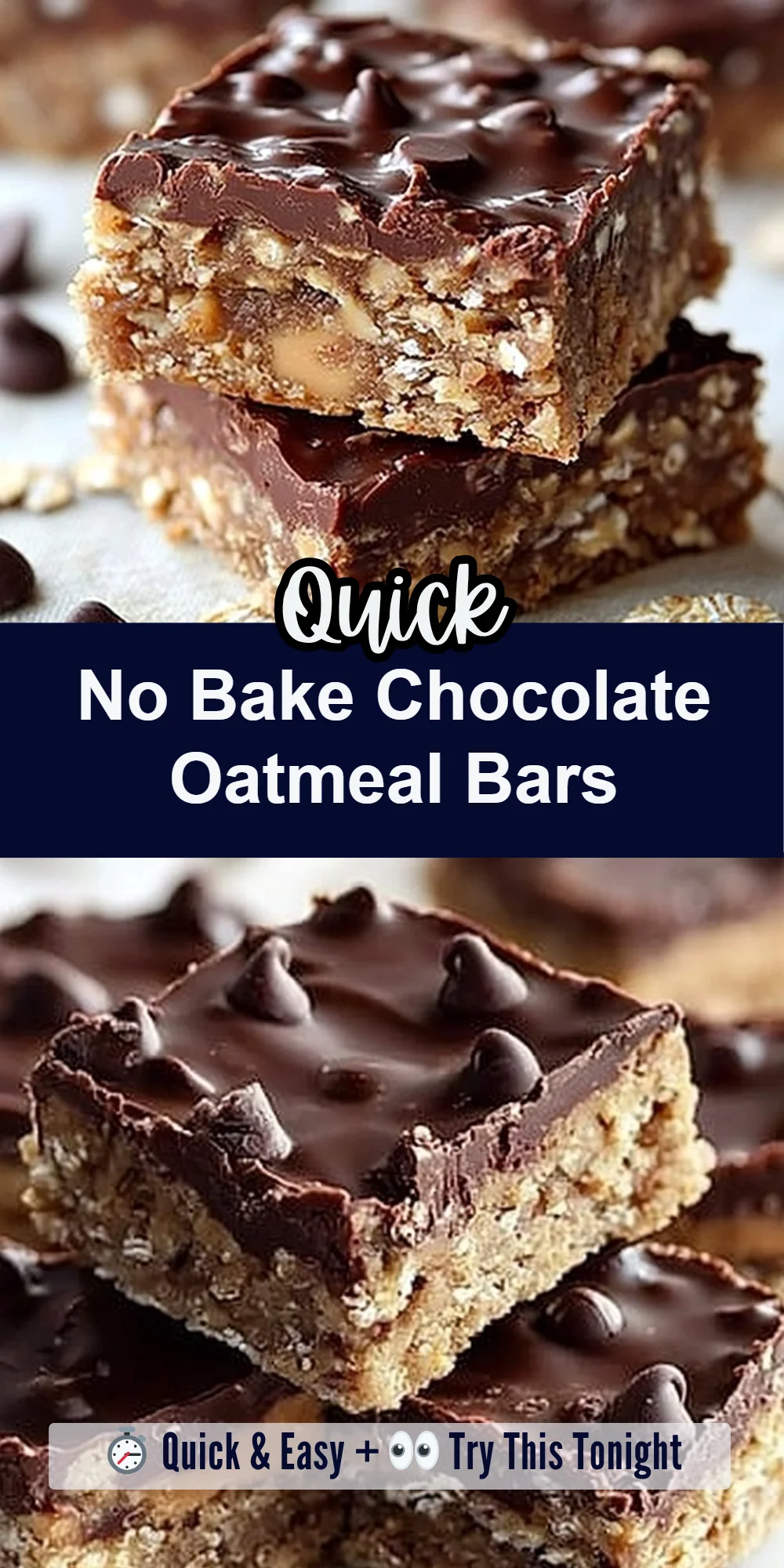 No Bake Chocolate Oatmeal Bars