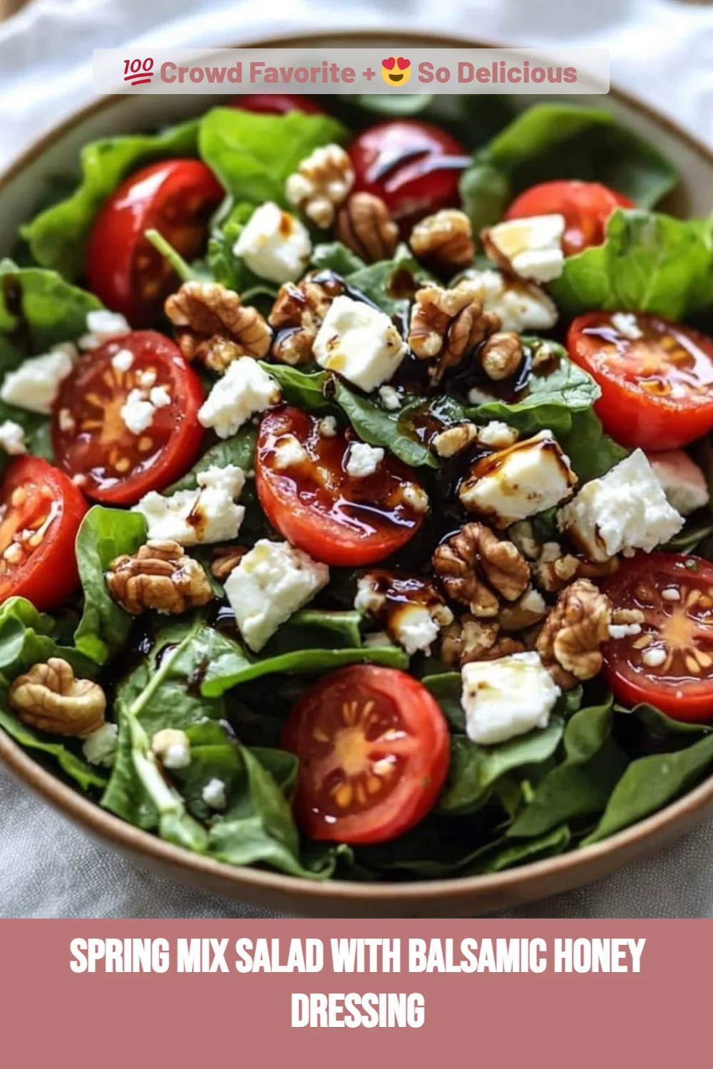 Spring Mix Salad with Balsamic Honey Dressing