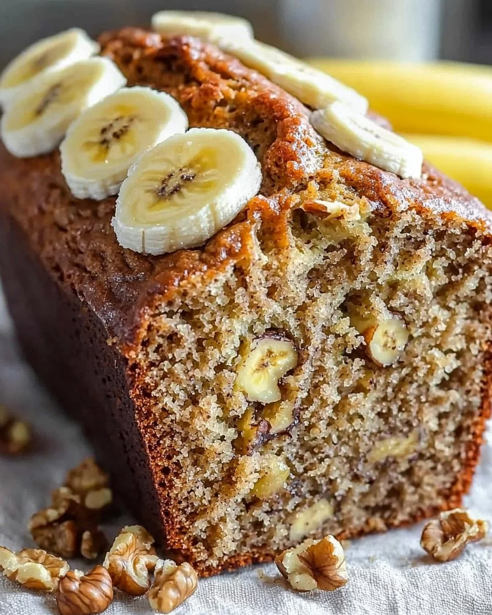 Delicious Starbucks copycat banana bread slice on a wooden table