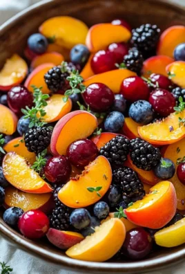 Colorful summer fruit salad with fresh seasonal fruits in a bowl