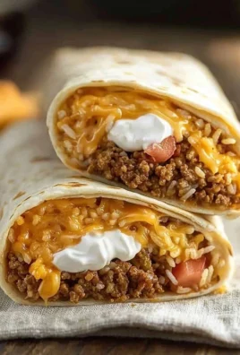 Taco Bell Quesarito with cheese, beef, and spices wrapped in tortilla