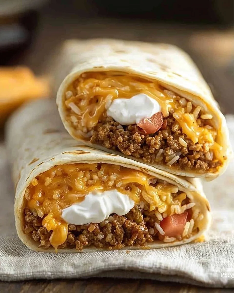 Taco Bell Quesarito with cheese, beef, and spices wrapped in tortilla