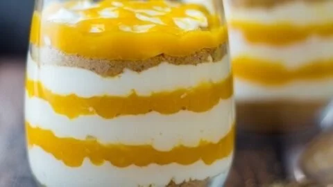 5 Ingredient Layered Mango Cheesecake Parfaits Recipe