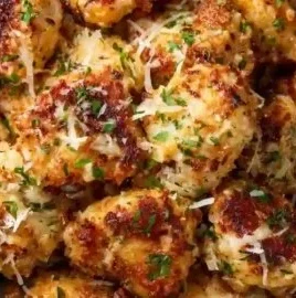 Air Fryer Garlic Parmesan Chicken Bites, crispy and flavorful chicken recipe
