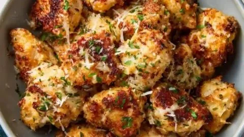 Air Fryer Garlic Parmesan Chicken Bites