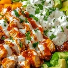 Delicious Buffalo Chicken Bowl filled with protein and fresh ingredients for dinner