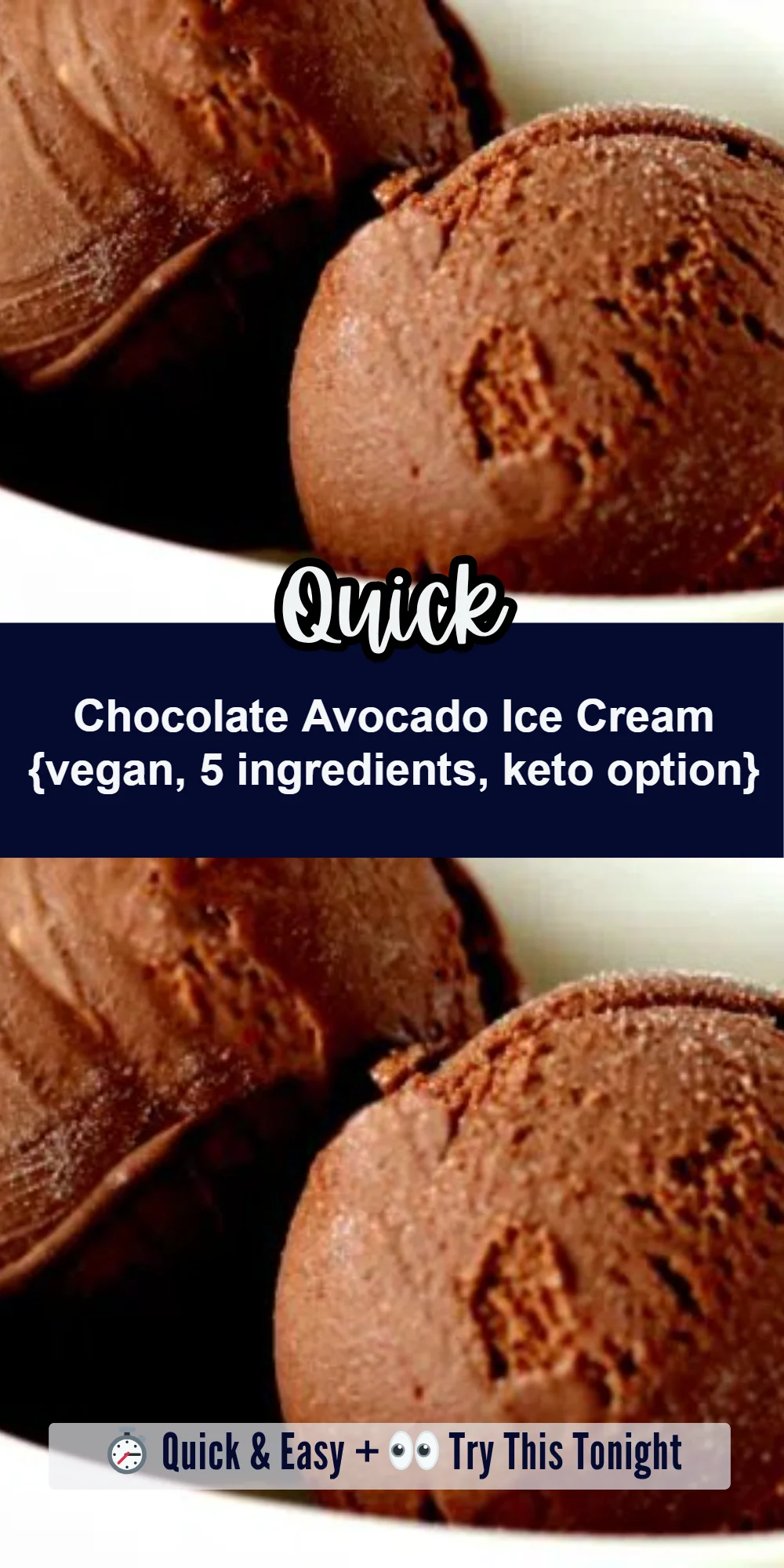 Chocolate Avocado Ice Cream {vegan, 5 ingredients, keto option}