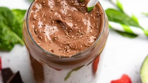 Chocolate Raspberry Smoothie with Avocado