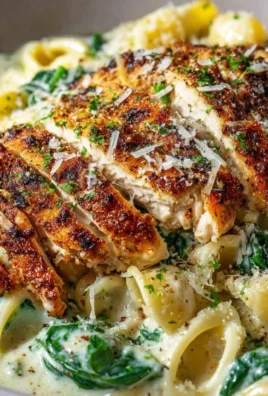 Creamy garlic and parmesan pasta served in a bowl garnished with fresh herbs.