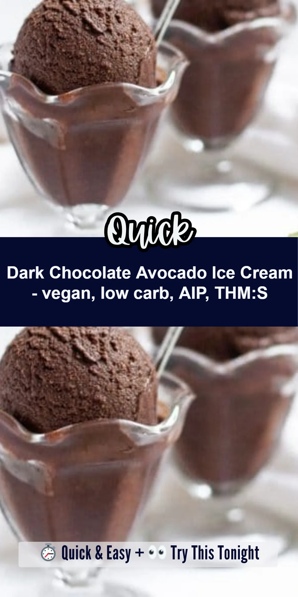 Dark Chocolate Avocado Ice Cream - vegan, low carb, AIP, THM:S