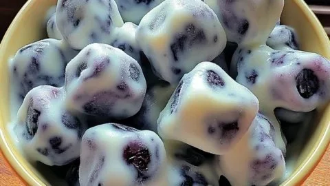 Easy & Healthy Frozen Yogurt Dipped Blueberries