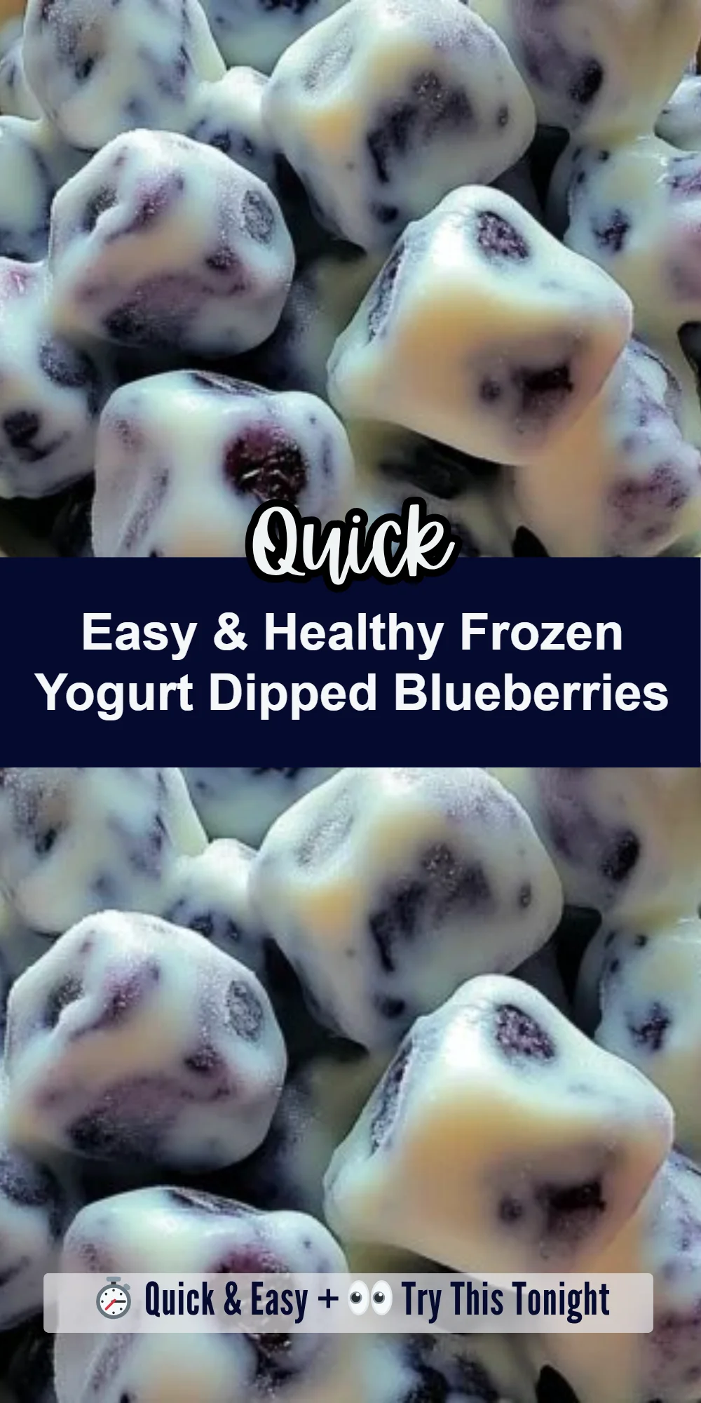 Easy & Healthy Frozen Yogurt Dipped Blueberries
