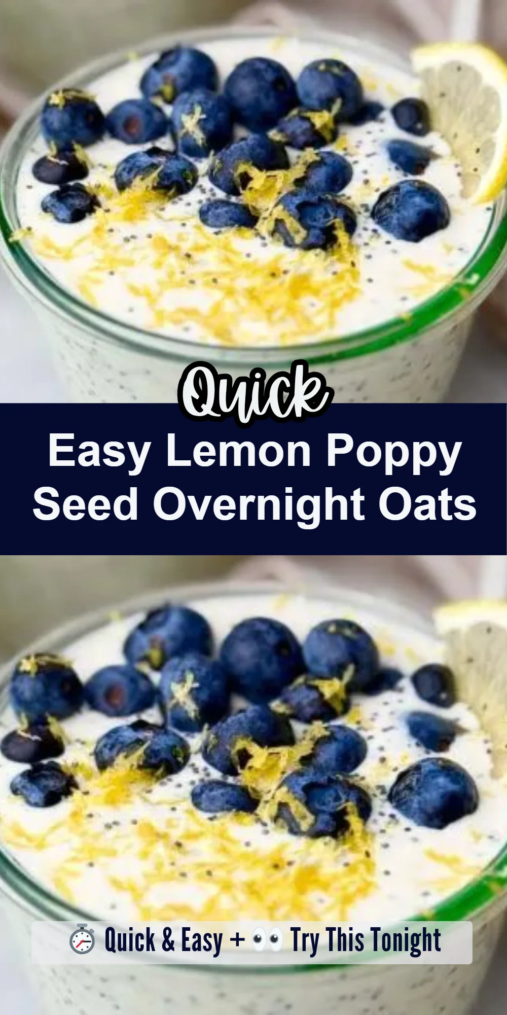 Easy Lemon Poppy Seed Overnight Oats