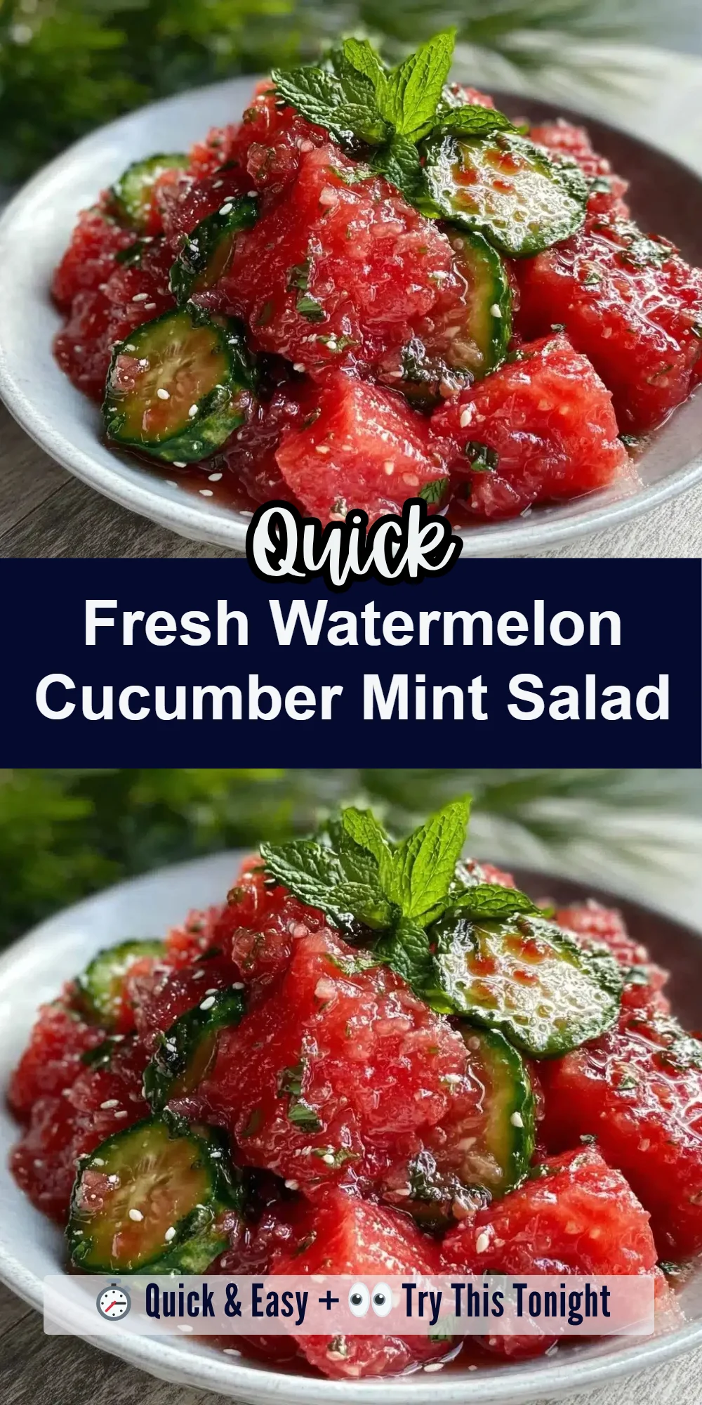 Fresh Watermelon Cucumber Mint Salad
