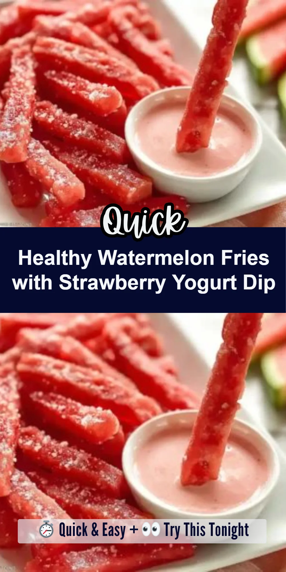 Healthy Watermelon Fries with Strawberry Yogurt Dip
