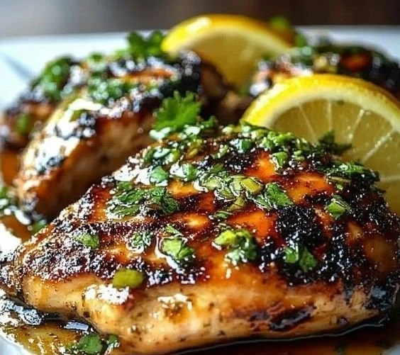 Delicious Key West grilled chicken served with fresh sides