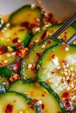 Korean Cucumber Salad served in a bowl with spices and herbs for a flavorful side dish.