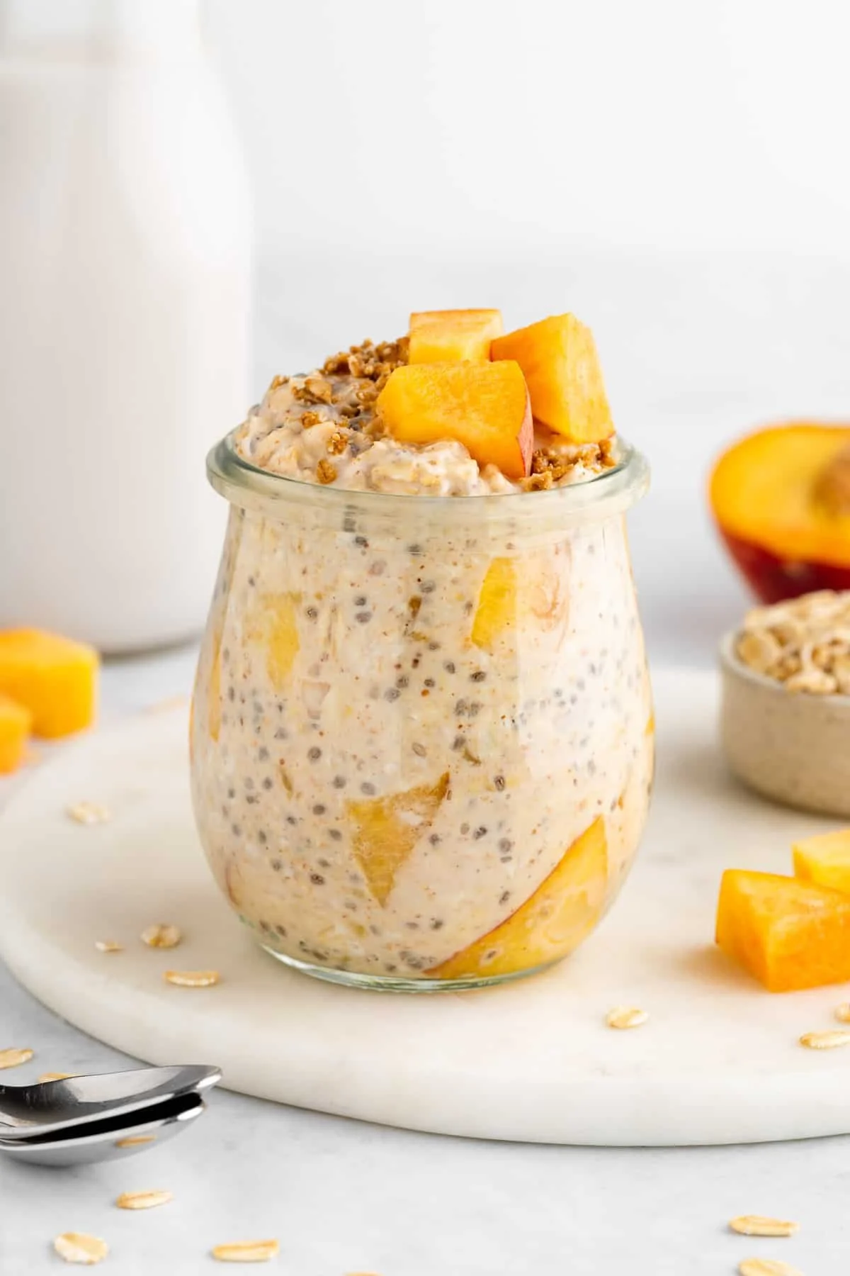 Peaches and Cream Overnight Oats