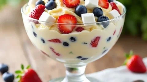 Red, White, and Blue Cheesecake Salad