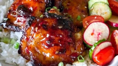Sticky Sweet Chili Chicken Thighs in Air Fryer