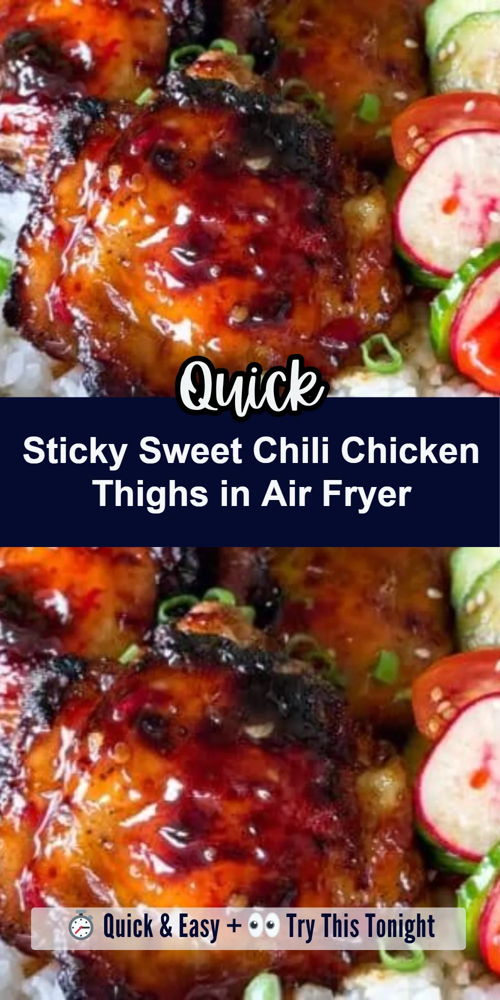 Sticky Sweet Chili Chicken Thighs in Air Fryer